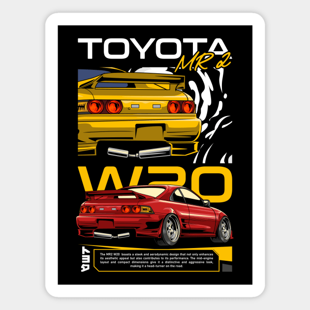 Toyota MR2 W20 JDM Car Magnet by milatees